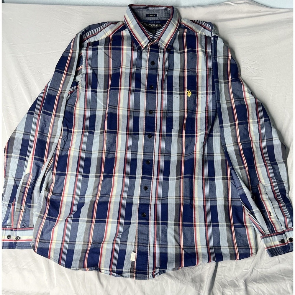 Ralph Lauren Shirt Mens LT Blue Plaid Classic Fit Button Down Long Sleeve Tall